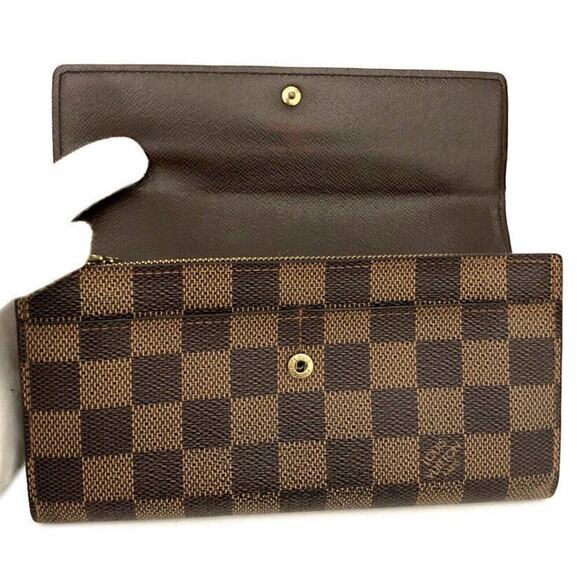 Authentic LV Louis Vuitton Damier Porte Feuille Sarah Long Bifold Wallet - Picture 5 of 9